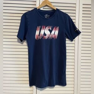 Nike Engineered USA Soccer / Football S Navy Blue Athletic Cut T Shirt